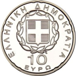 . @ESCASA@ GRECIA 10 EUROS 2003 PRESIDENCIA EUROPEA KM.208 MONEDA DE PLATA PROOF 28mm silver GREECE