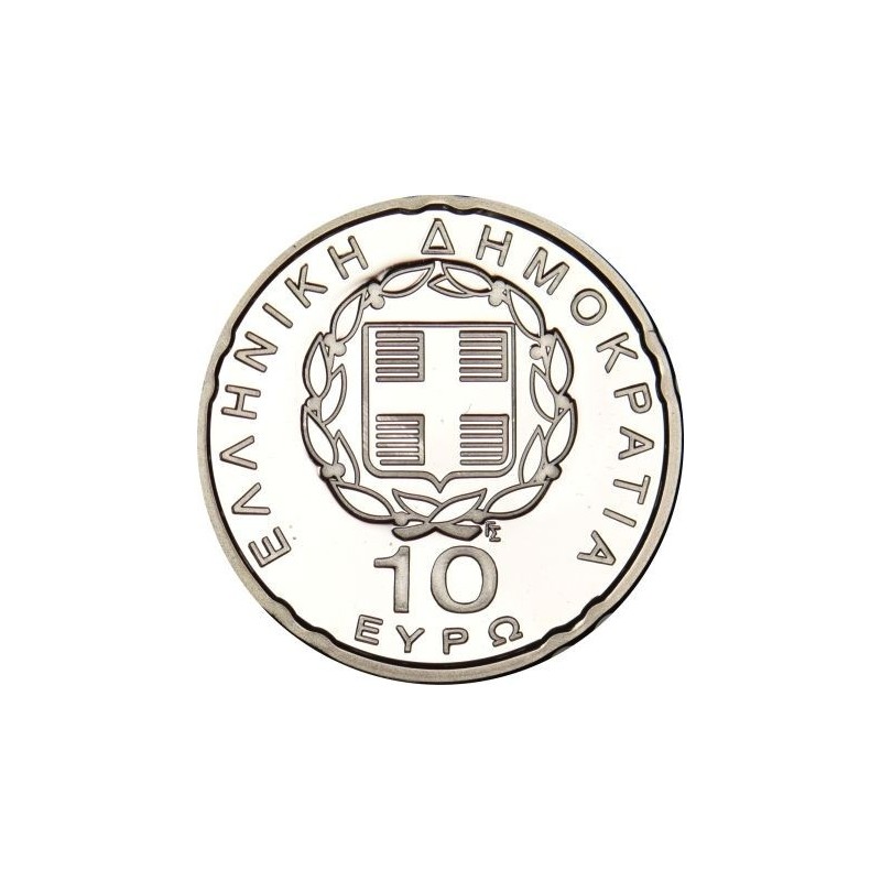 . @ESCASA@ GRECIA 10 EUROS 2003 PRESIDENCIA EUROPEA KM.208 MONEDA DE PLATA PROOF 28mm silver GREECE