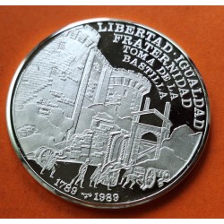 @ESCASA - RAYITAS@ CUBA 10 PESOS 1989 LIBERTAD - IGUALDAD - FRATERNIDAD REVOLUCIÓN FRANCESA KM.239 MONEDA DE PLATA PROOF