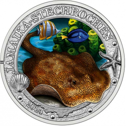. 1 aacoin AUSTRIA 3 EUROS 2024 RAYA AMARILLA Vida Marina @COLORES@ 9ª MONEDA DE NICKEL Jamaika
