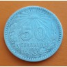 MEXICO 50 CENTAVOS 1919 AGUILA 1º AÑO DE FABRICACIÓN KM.447 MONEDA DE PLATA MUY CIRCULADA R/2