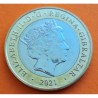 . Tirada 2.000 uds - COLORES x GIBRALTAR 2 LIBRAS 2021 NAVIDAD MONO Christmas KM.UC 359 MONEDA BIMETALICA SC Pounds