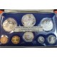 1973 BARBADOS ESTUCHE OFICIAL 8 coins Silver Proof Mint Set 5 DOLARES + 10 DOLARES 1973 PLATA