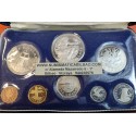 1973 BARBADOS ESTUCHE OFICIAL 8 coins Silver Proof Mint Set 5 DOLARES + 10 DOLARES 1973 PLATA