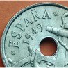 ESPAÑA 50 CENTIMOS 1949 * 19 56 Tipo FLECHAS ESTADO ESPAÑOL FRANCISCO FRANCO KM.777 MONEDA DE NICKEL SC