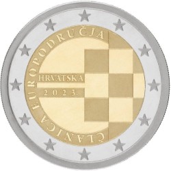 . 1 aaacoin @AGOTADA - PROOF@ CROACIA 2 EUROS 2023 INTRODUCCIÓN AL EURO 1ª MONEDA BIMETALICA Tirada 5.000 ESTUCHE Croatia