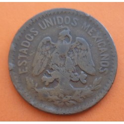 MEXICO 10 CENTAVOS 1920 AGUILA y SERPIENTE modulo Grande KM.430 MONEDA DE COBRE MBC+ República Mexicana