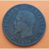 FRANCIA 5 CENTIMOS 1855 Letra K BURDEOS NAPOLEON III KM.777.6 MONEDA DE BRONCE MBC- France 5 Centimes Bourdeaux