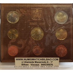 VATICANO CARTERA OFICIAL EUROS 2011 BU SET PAPA BENEDICTO XVI 1+2+5+10+20+50 CENTIMOS 1 EURO + 2 EUROS 2011 SC Divisionale