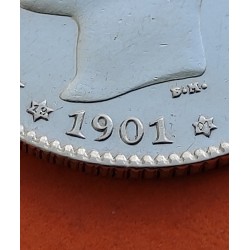 @LUJO@ ESPAÑA Rey ALFONSO XIII 1 PESETA 1901 * 19 01 SGV REY y ESCUDO KM.706 MONEDA DE PLATA SC+ Spain silver coin R/2