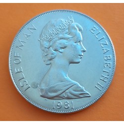 ISLA DE MAN 1 CORONA 1981 ENFERMERÍA - MONTAÑA - NATACIÓN Serie DUKE OF EDINBURG ADWARDS SCHEME KM.75 NICKEL SC Crown