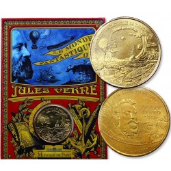 . @ESCASA - BLISTER@ FRANCIA 1/4 EURO 2005 JULIO VERNE UN MUNDO FANTÁSTICO KM.1402 MONEDA DE LATON SC Jules