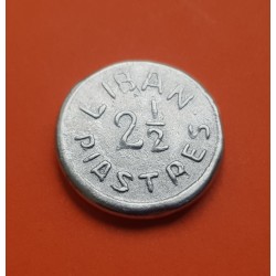 @RARA@ LIBANO 2,50 PIASTRAS 1941 VALOR KM.13 MONEDA DE ALUMINIO @RARA@ OCUPACION NAZI III REICH WWII Lebanon Liban Piastres 1