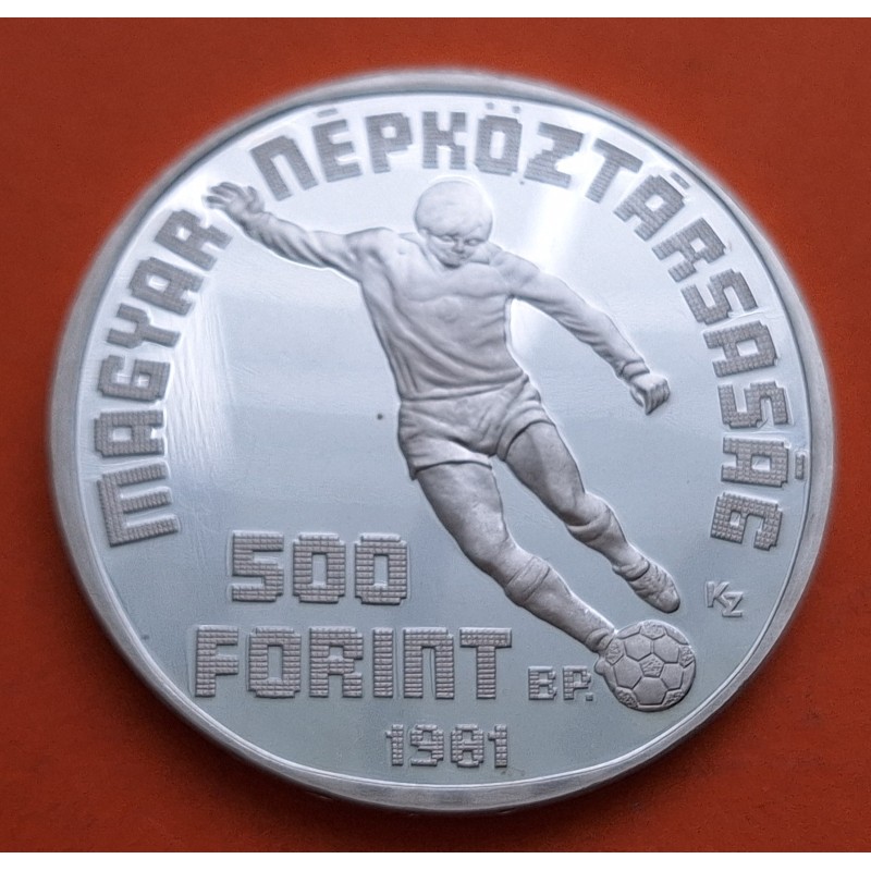 HUNGRIA 500 FORINT 1984 SKI OLIMPIADA DE INVIERNO SARAJEVO KM.641 MONEDA DE PLATA PROOF Hungary silver