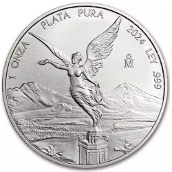 ** RARA ** MEXICO 1 ONZA 2024 ANGEL LIBERTAD MONEDA DE PLATA 999 CÁPSULA SC silver coin OZ OUNCE