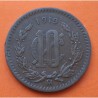 @LA MÁS RARA@ MEXICO 10 CENTAVOS 1919 AGUILA y SERPIENTE modulo Grande KM.430 MONEDA DE COBRE MBC República Mexicana