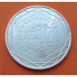 FRANCIA 10 EUROS 2010 Serie REGIONES - AQUITAINE BANDERA KM.1645 MONEDA DE PLATA SC France 10 Euro silver coin