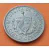 @MUY RARA ASÍ@ CUBA 5 CENTAVOS 1915 ESTRELLA PATRIA y LIBERTAD MONEDA DE NICKEL EBC/SC- Caribe