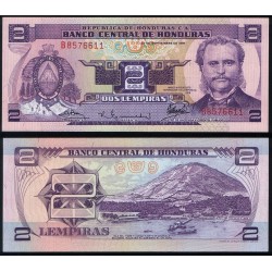 HONDURAS 2 LEMPIRAS 1976 MARCO AURELIO SOTO ISLA DEL TIGRE y PUERTO Pick 61 BILLETE SC UNC BANKNOTE