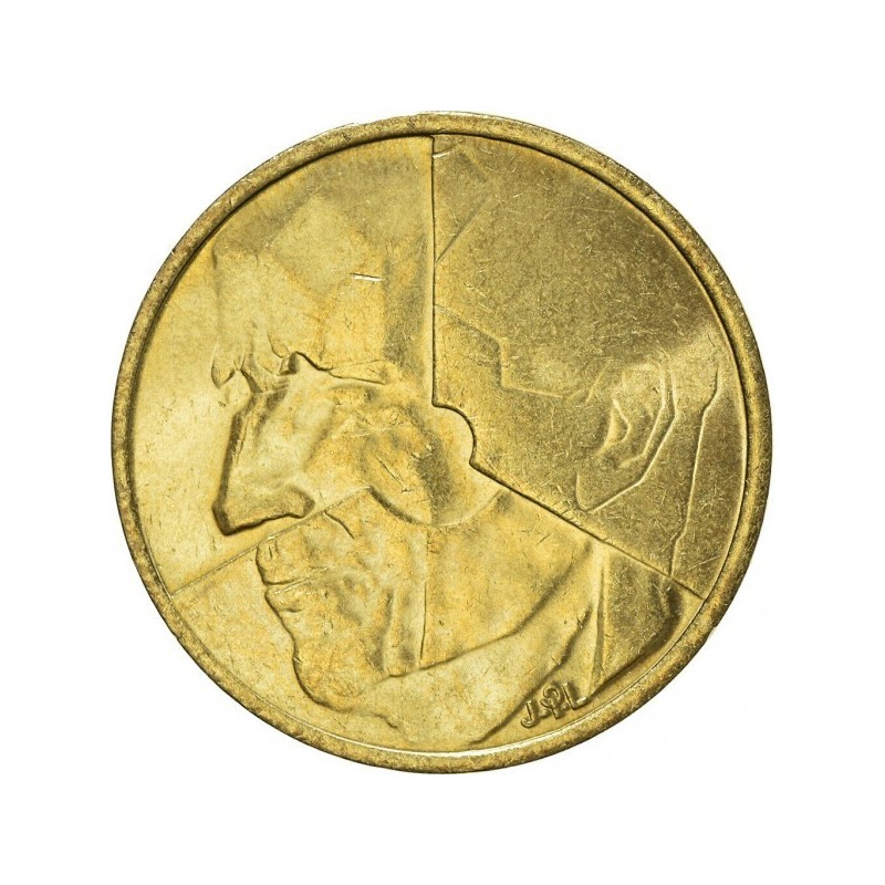 BELGICA 5 FRANCOS 1993 REY BALDUÍNO I KM.164 MONEDA DE LATÓN SC-