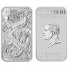 . 1 aaaaacoin @1ª MONEDA LINGOTE con CARLOS III@ AUSTRALIA 1 DOLAR 2024 DRAGON PLATA ONZA OZ CÁPSULA