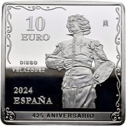 . 1 aaaaacoin ESPAÑA 10 EUROS 2024 VELAZQUEZ - LA FRAGUA DE VULCANO MONEDA DE PLATA COLORES ESTUCHE FNMT ONZA