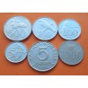 6 monedas x INDONESIA 5 + 50 + 100 + 200 + 500 + 1000 RUPIAS 1974 a 2010 NICKEL y ACERO EBC-