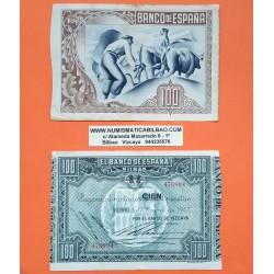 . 1 Billete BANCO DE VIZCAYA x 100 PESETAS 1937 BILBAO Sin Serie MBC+ EUZKADI Pick S.565 Guerra Civil España L/3