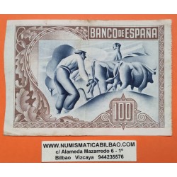 . 1 Billete BANCO DE VIZCAYA x 100 PESETAS 1937 BILBAO Sin Serie MBC+ EUZKADI Pick S.565 Guerra Civil España L/3