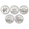 5 monedas x ESTADOS UNIDOS 25 CENTAVOS 2001 Letra P Serie ESTADOS - 50 STATEHOOD QUARTERS SC USA