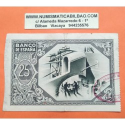 BILBAO 25 PESETAS 1937 BANCO URQUIJO VASCONGADO 542807 @RARO@ BILLETE de EUZKADI Pick S.563 España