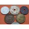 6 monedas x REPUBLICA ESPAÑOLA 5 + 25 + 50 CENTIMOS y 1 PESETA 1933 1934 1937 1938 PLATA COBRE HIERRO LATÓN España