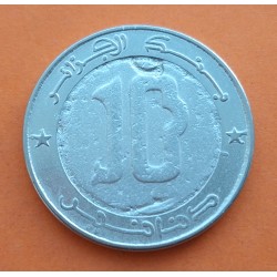 ARGELIA 10 DINARES 1992 CABEZA DE HALCON KM.124 MONEDA DE ALUMINIO MBC Algeria Algerie