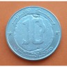 ARGELIA 10 DINARES 1992 CABEZA DE HALCON KM.124 MONEDA DE ALUMINIO MBC Algeria Algerie