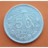 1º AÑO DE FABRICACIÓN x MEXICO 50 CENTAVOS 1919 AGUILA KM.447 MONEDA DE PLATA MBC 8,30 gramos Mejico R/1