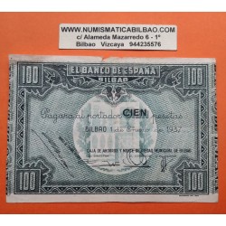 BILBAO 100 PESETAS 1937 BANCO DE VIZCAYA Sin Serie 576191 BILLETE de EUZKADI Pick S.565 España