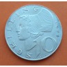 AUSTRIA 10 SCHILLINGS 1967 CABEZA DE MUJER y ESCUDO KM.2882 MONEDA DE PLATA MBC+ Österreich