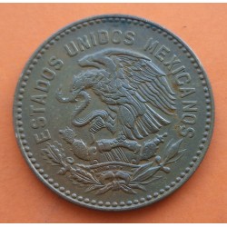 MEXICO 50 CENTAVOS 1956 INDIO CUAUHTEMOC KM.450 MONEDA DE NIKEL MBC+ Mejico