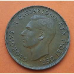AUSTRALIA 1 PENIQUE 1942 REY JORGE VI y CANGURO 2ª GUERRA MUNDIAL KM.36 MONEDA DE BRONCE MBC 1 Penny WWII Epoca Nazi