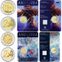 . 2 monedas x ANDORRA 2 EUROS 2018 DERECHOS HUMANOS y ANIVERSARIO DE LA CONSTITUCION SC COINCARD