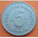 BOLIVIA 5 BOLIVIANOS 1976 H LA UNION ES LA FUERZA y ESCUDO KM.197 MONEDA DE NICKEL SC-