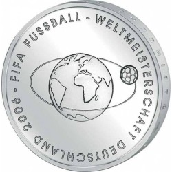 . 4 monedas x ALEMANIA 10 EUROS 2003+2004+2005+2006 Sin Ceca MUNDIAL DE FUTBOL FIFA PLATA SC BRD silver coin