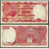 INDONESIA 100 RUPIAS 1984 UROGALLO y PRESA HIDROELÉCTRICA Pick 122 SC BILLETE 100 Rupiah UNC BANKNOTE