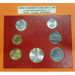 8 monedas x VATICANO CARTERA OFICIAL 1977 PAULUS VI SC 1+2+5+10+20+50+100 LIRAS + 500 LIRAS 1977 PLATA PAPA PABLO VI