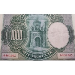 @EMITIDO por EL BANDO REPUBLICANO en 1936@ ESPAÑA 1000 PESETAS 1925 CARLOS I Sin Serie 4860963 Pick 70C BILLETE MBC+