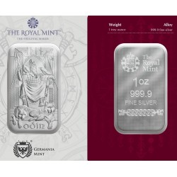 . 1 aaaaaacoin INGLATERRA ODÍN y LOBOS Serie Dioses Nórdicos LINGOTE 1 ONZA 2024 MEDALLA DE PLATA Royal Mint