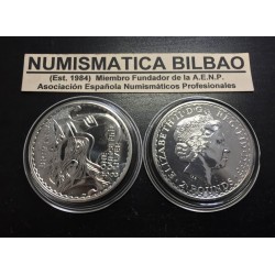 INGLATERRA 2 LIBRAS 2003 BRITANNIA MONEDA DE PLATA SC UNITED KINGDOM SILVER £2 POUNDS 1 ONZA OZ OUNCE