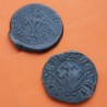 . 1 Moneda x PRINCIPADO DE CATALUÑA España 1 PUGESA 1479 a 1516 Rey FERNANDO II DE ARAGÓN en LLEIDA COBRE 17 mm aprox.