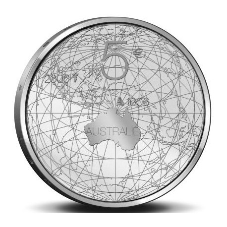 HOLANDA 5 EUROS 2006 AUSTRALIA 400 ANIVERSARIO DE SU DESCUBRIMIENTO KM.255 MONEDA DE PLATA SC The Netherlands