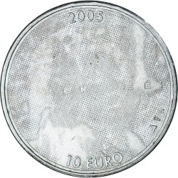 @HOLOGRAMA@ HOLANDA 10 EUROS 2005 JUBILEO REINA BEATRIZ MONEDA DE PLATA SC The Netherlands SILVER JUBILEE 0,53 ONZAS